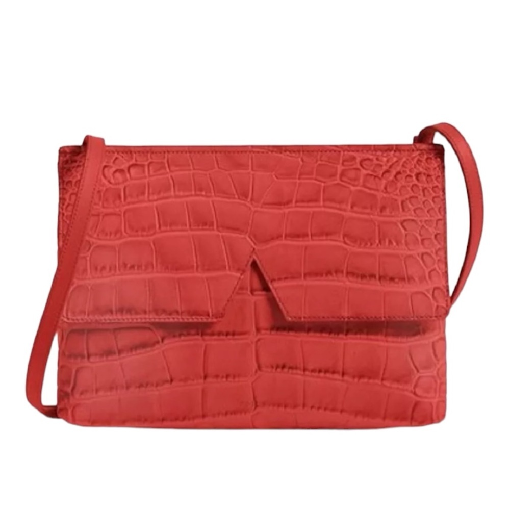 NEW Vince Sienna V Croc Embossed Crossbody Purse Bag
